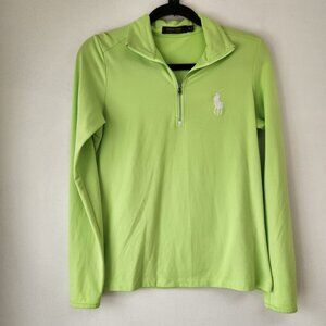 Polo Golf Ralph Lauren Big Pony Green Quarter Zip Pullover Shirt Women's M